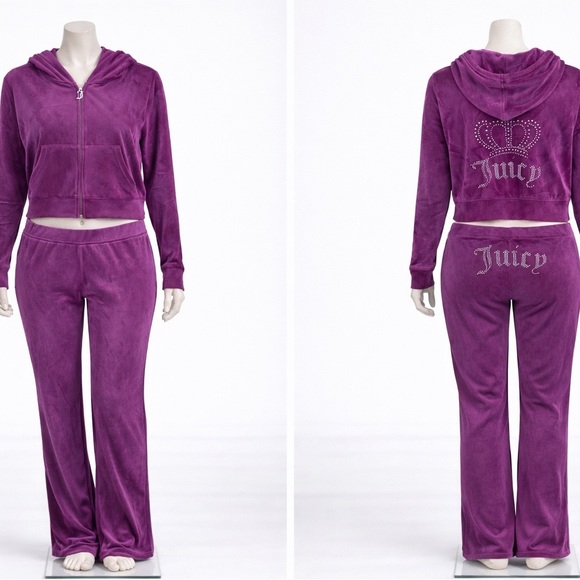 Juicy Couture Purple Velour Pants Sz XL - Picture 7 of 7